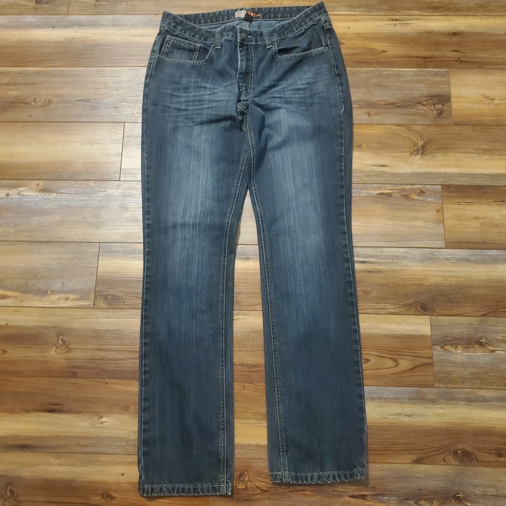 21MEN Slim Fit Jeans Mens 34x34 Dark Wash Denim Pants Casual Five Pocket